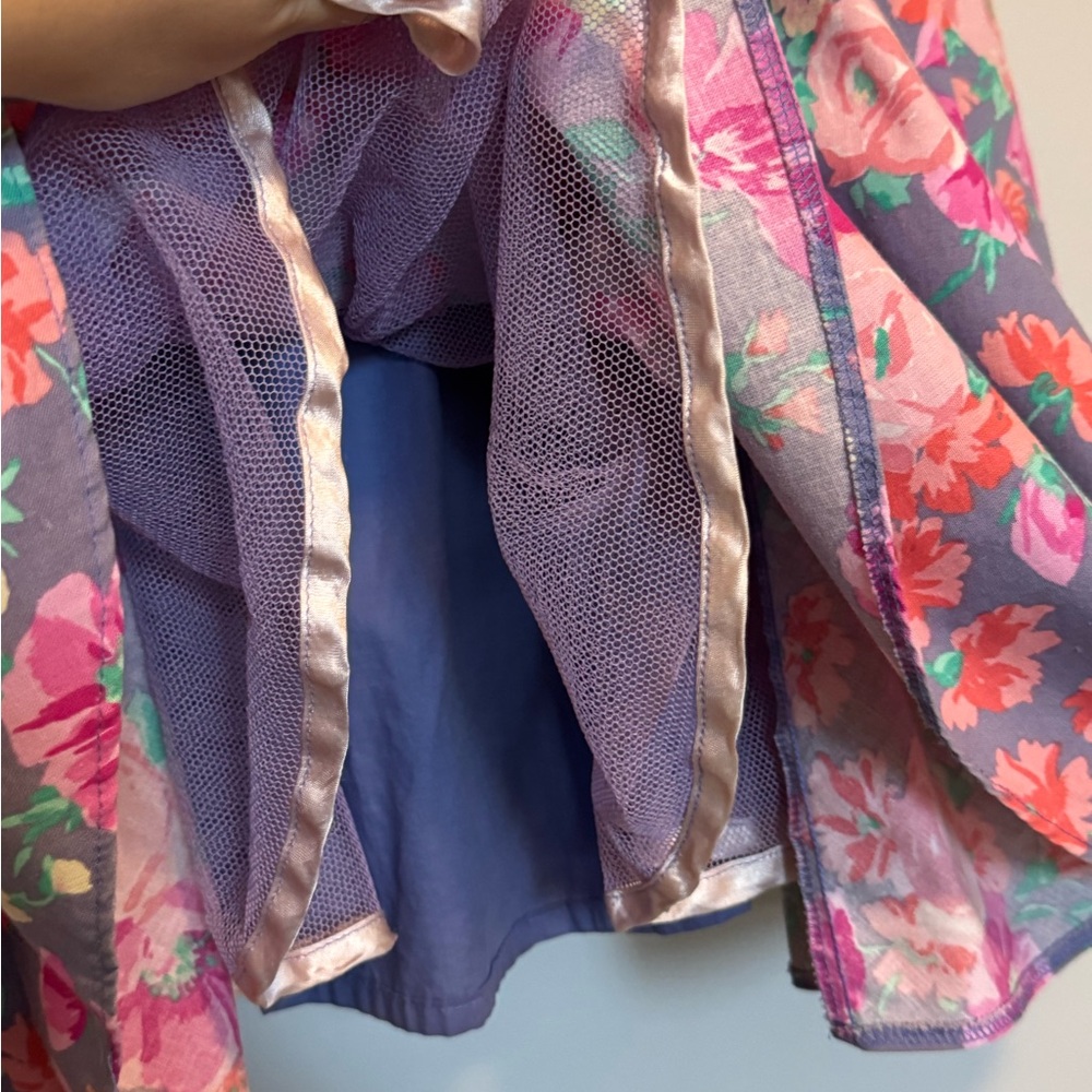 Vintage Laura Ashley Floral Mini Dress Size 12 Sweetheart Cottagecore 80’s Bow - Picture 5 of 9